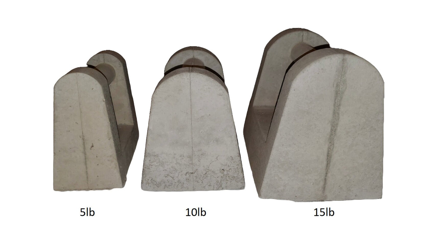 Ishi Sashi, stone padlocks 15lb